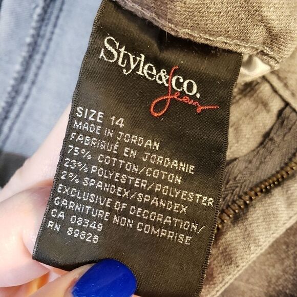 Style & Co Slim Leg Gray Sequin Jeans Sz 14 - Picture 6 of 8